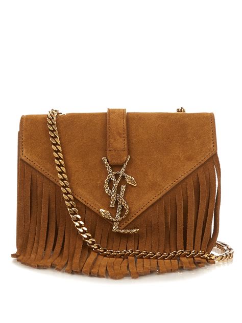 brown ysl handbag|ysl brown suede bag.